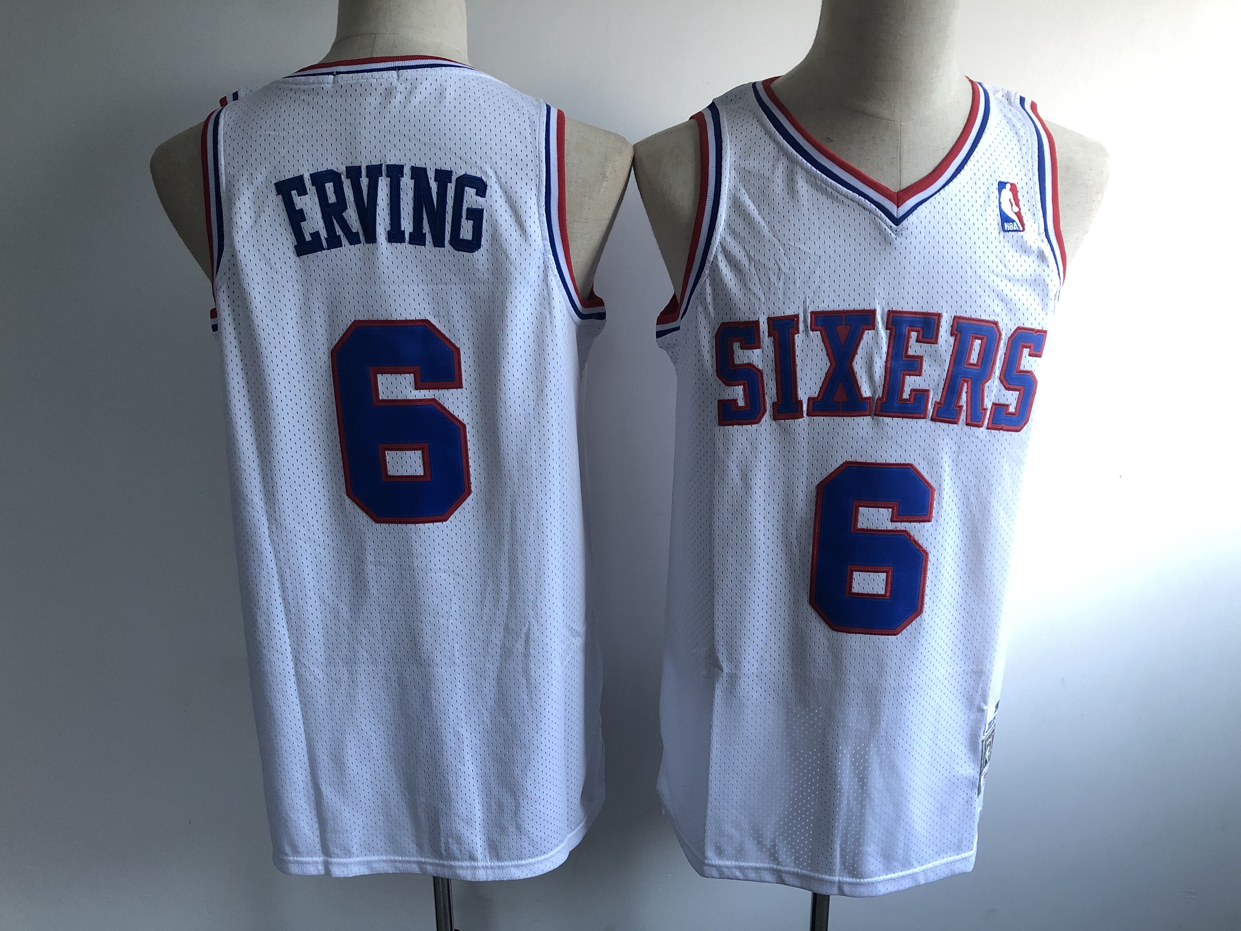 Men Philadelphia 76ers 6 Erving white Adidas NBA new Jersey